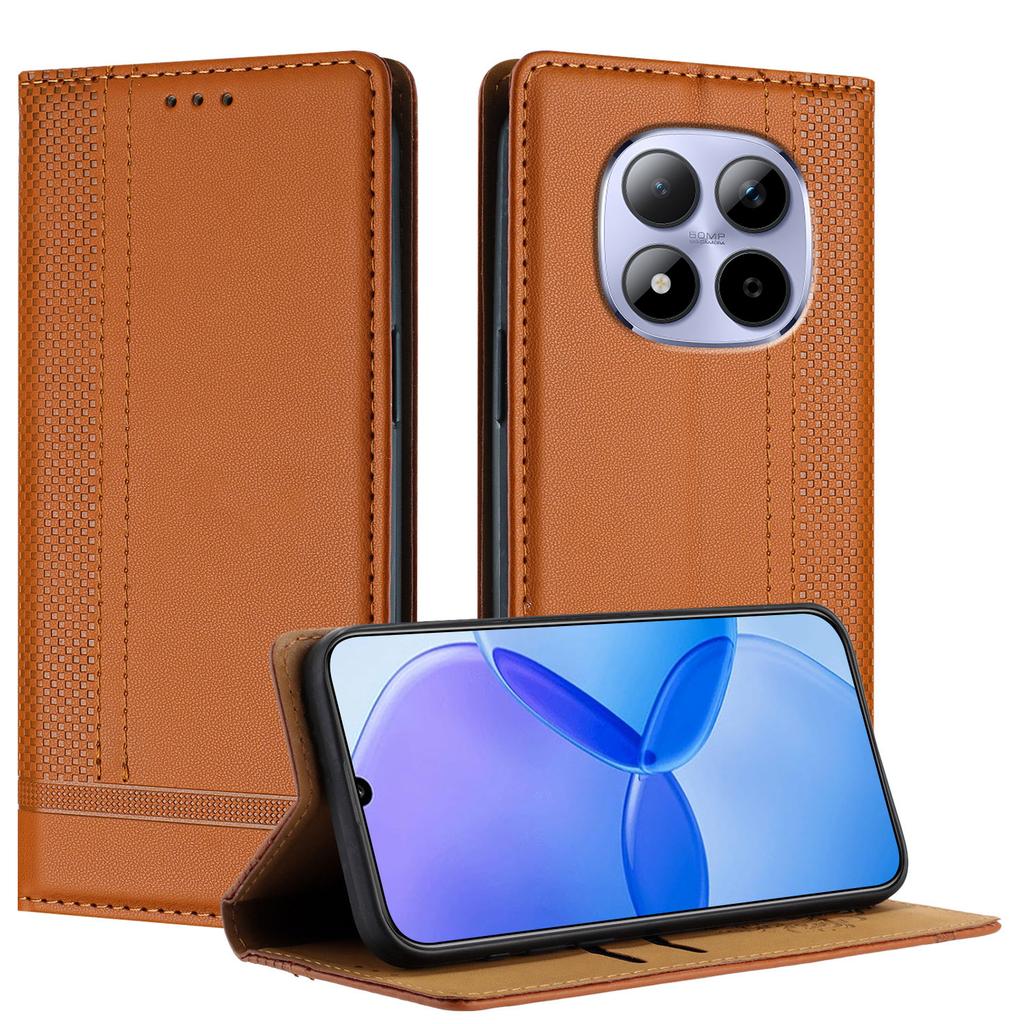 Для Xiaomi Redmi Note 15 Pro 5G (Глобальный) Чехол L-образной формы с сетчатым узором, кожаная подставка, чехол для телефона с отделениями для карт