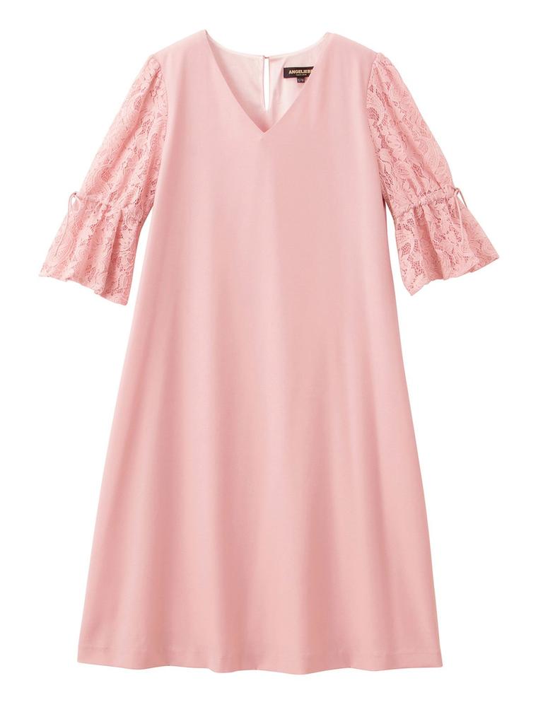 ANGELIEBE, цельный купальник для беременных с кружевными рукавами и воротом для кормления, одежда для кормящих матерей, официальная одежда для посещения святыни, розовое, 22764101, V-образный вырез, дородовой/послеродовой, SM