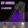 Flashlight 395NM UV LED Portable Ultraviolet Lantern Type-C Rechargeable Lamp for Nail Gel Resin Cure Pet Stain Scorpion Finding
