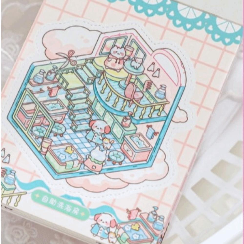 Miniature Scene 3D Scene Stickers 3D Cartoon Stickers Creative DIY Sticker Book Festival Gift