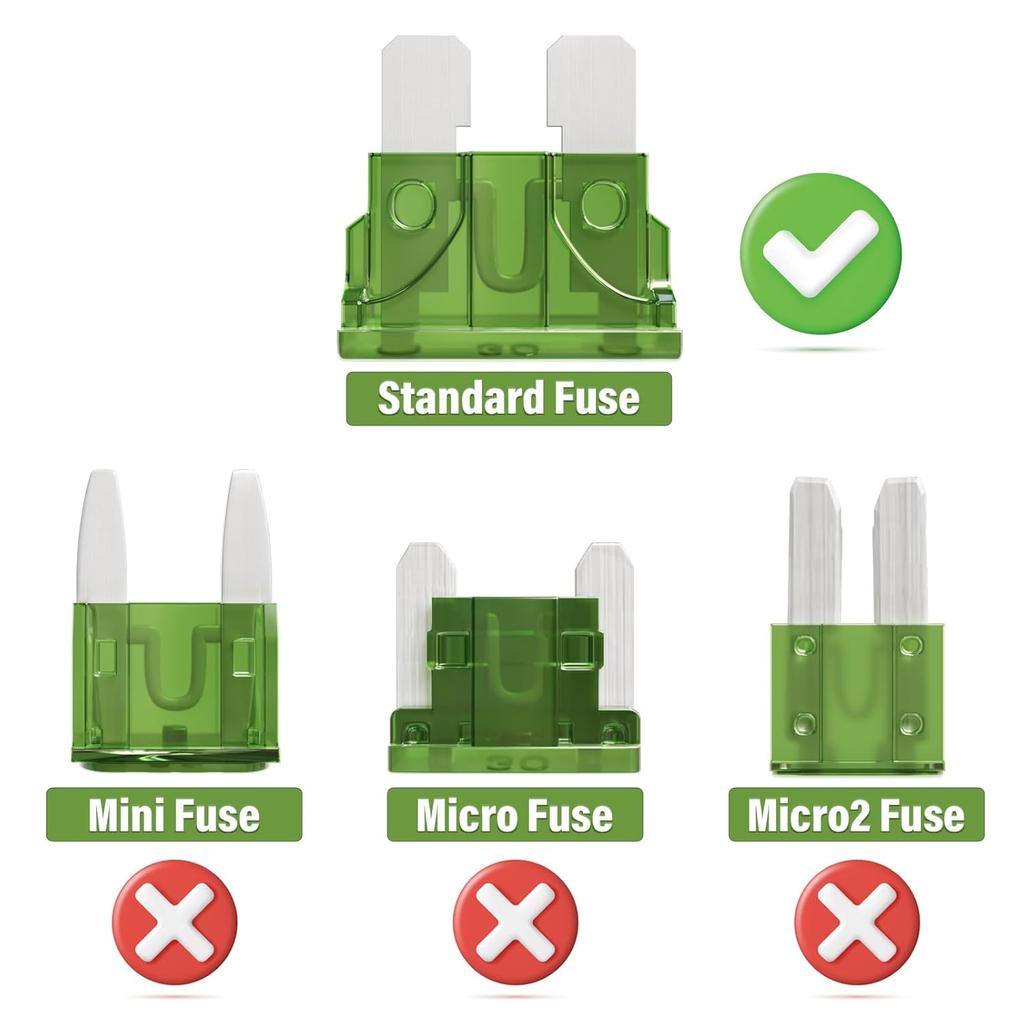 30A Standard Car Fuses 30 Amp Automotive ATC ATO Blade Fuse 30 AMP Auto Fusibles for RV Truck SUV Camper (Pack of 50Pcs)