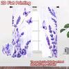 2D flat printing 2pcs Curtain Window Treatment Curtains Lavender Blooms and Butterflies Digital Printed Polyester Drapes Party