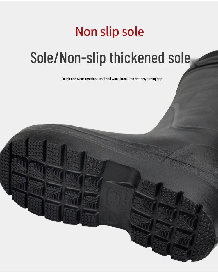 Унисекс Сверхлегкие Хлопковые Резиновые Сапоги ЕВА: Нескользящая, маслостойкая обувь для холодильных складов, рыбной и пищевой промышленности.