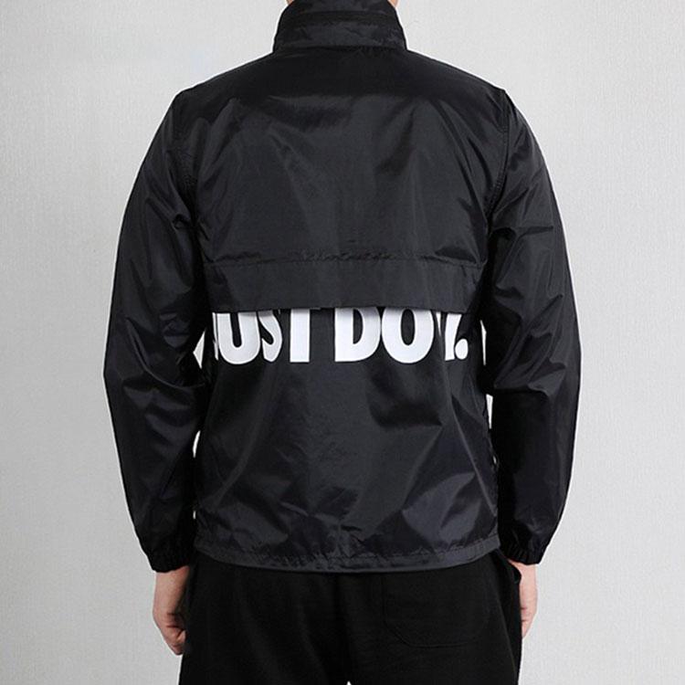 Nike Сплошной цвет, повседневная дышащая спортивная куртка с капюшоном, мужская верхняя одежда, черный AR2609-011