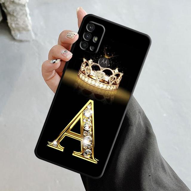 Чехол для телефона Motorola G200 G60 G50 G31 G30 G22 G9 G8 Power Lite Plus Edge 20lite 30pro One Fusion Gold Diamond Crown Letter