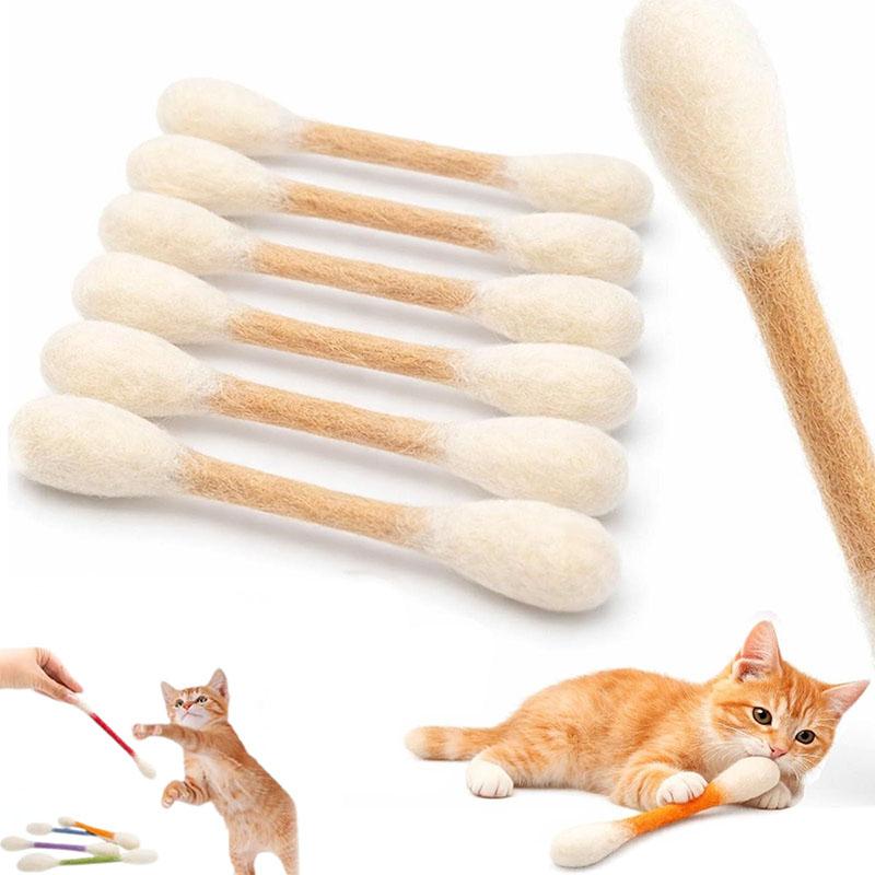6-pack Cotton Swab Design Including Catnip Giant Chew Stick Cat Toy Interactive Felt Toy For Cats And Pets Gift Acssory