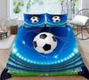 3D печатное футбольное постельное белье, пододеяльник, наволочка, полноразмерный комплект двуспальной кровати, 2/3 шт. ткани из микрофибры, мягкое украшение для дома