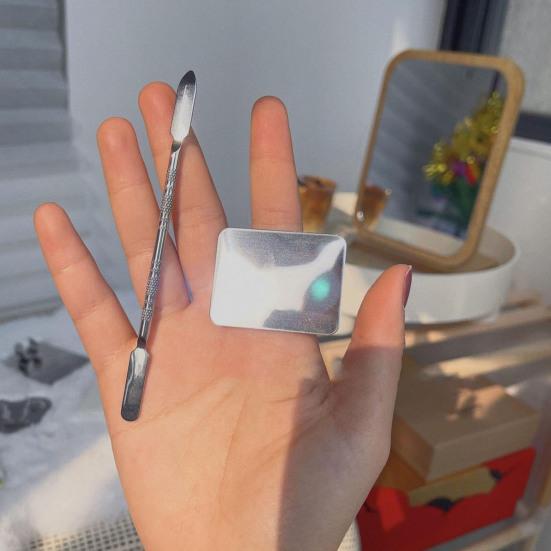 Многофункциональная палитра для макияжа, Смешивание DIY, поднос для палитры красок из нержавеющей стали, набор шпателей для смешивания для красоты