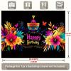 Mexican Fiesta Birthday Party Banner, Flower Sombrero Polyester Backdrop for Home Wall