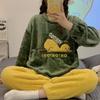 Пижамы женские, милые пижамы для собак, плюшевые мягкие милые пижамы с круглым вырезом, домашняя одежда с героями мультфильмов, осенне-зимние милые пижамные костюмы Лоли, фланелевая теплая одежда для сна