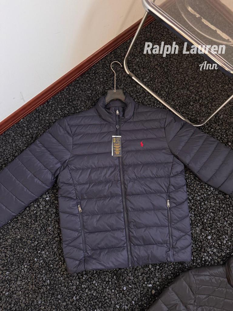 Cross RL Small Horse Embroidery British Style Business Casual Stand Collar Windproof Waterproof Ribbed Down Jacket