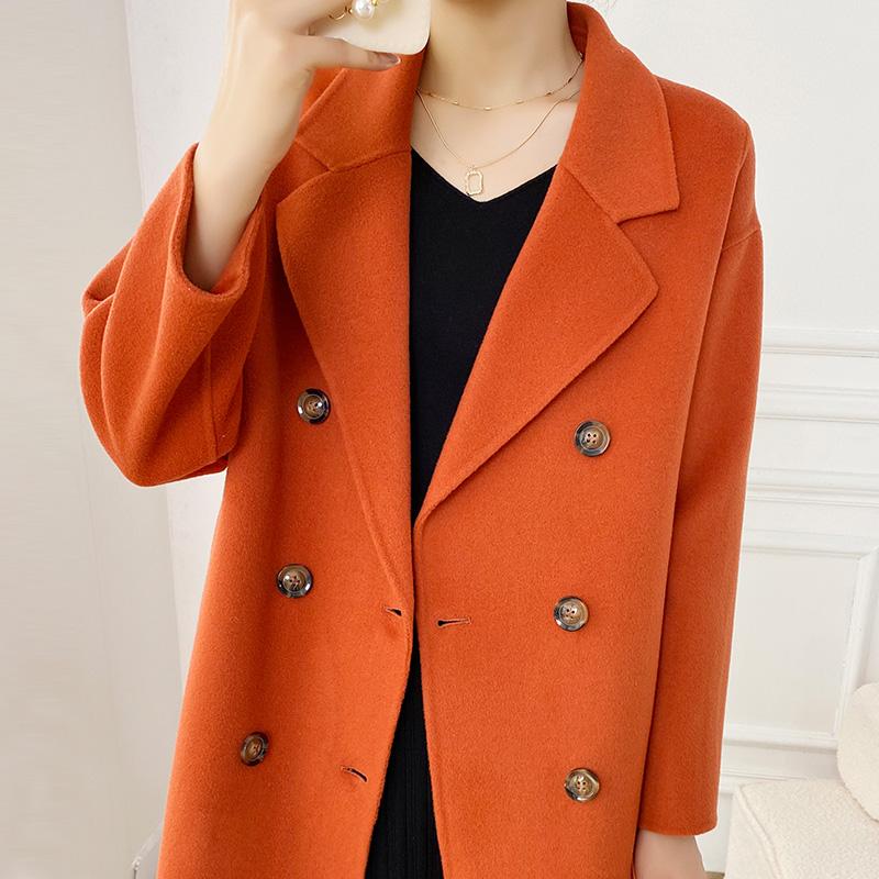 Женское пальто из 100% шерсти TIDENOVEL Осеннее шерстяное длинное пальто Ручной работы Пальто-бушлат Зимняя теплая шерстяная длинная куртка Пальто