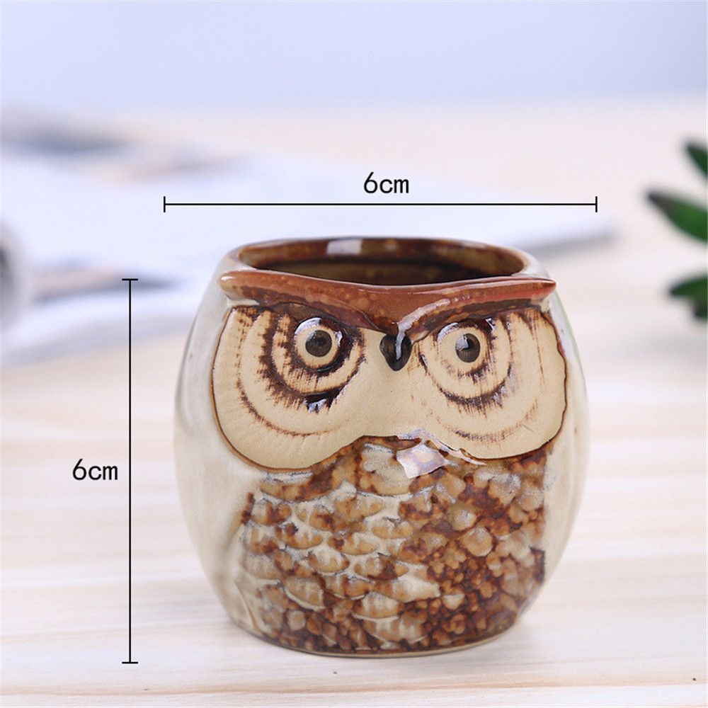 New Indoor Owl Shape Succulent Pot Mini Ceramic Flower Pot