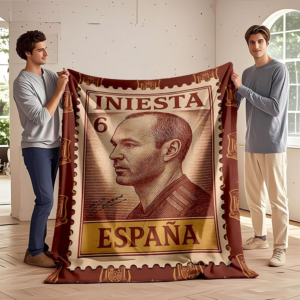 Spain Football Stamp Design for all seasons blanket lunch break throw gift