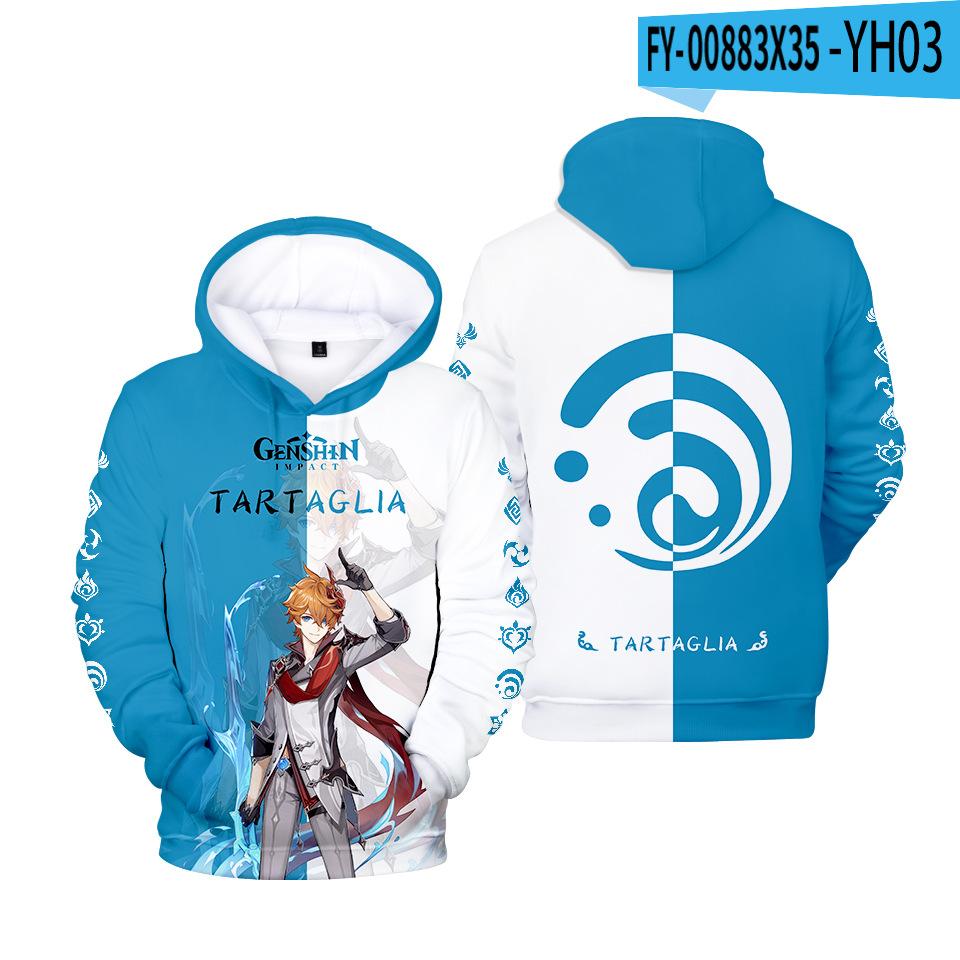 Классические популярные забавные толстовки с капюшоном Genshin Impact с 3D-принтом, толстовки для мужчин/женщин, толстовки с длинным рукавом для взрослых/детей, повседневные пуловеры