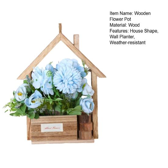 Деревянное настенное кашпо с искусственными цветами в горшках, искусственные цветы, домашний декор на стену, искусственный