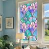 Stained Glass Rainbow Window Privacy Film Decorative Sun Blocking Glass Clings Colorful Static Coverings Decals for Home Glass Door