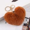 Plush Love Heart Keychain Soft Fluffy Lightweight Girls Car Key Ring Holder Handbag Backpack Decoration Pendant Birthday Gift