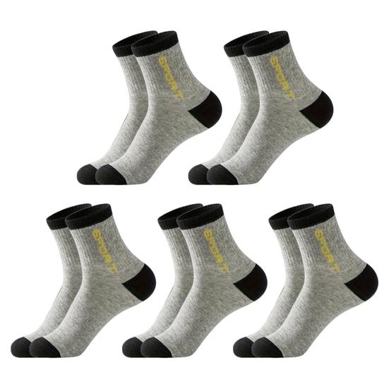 5 пар мужских носков до середины голени, влагоотводящие спортивные носки, мягкие дышащие носки для бега, для пеших прогулок, спорта