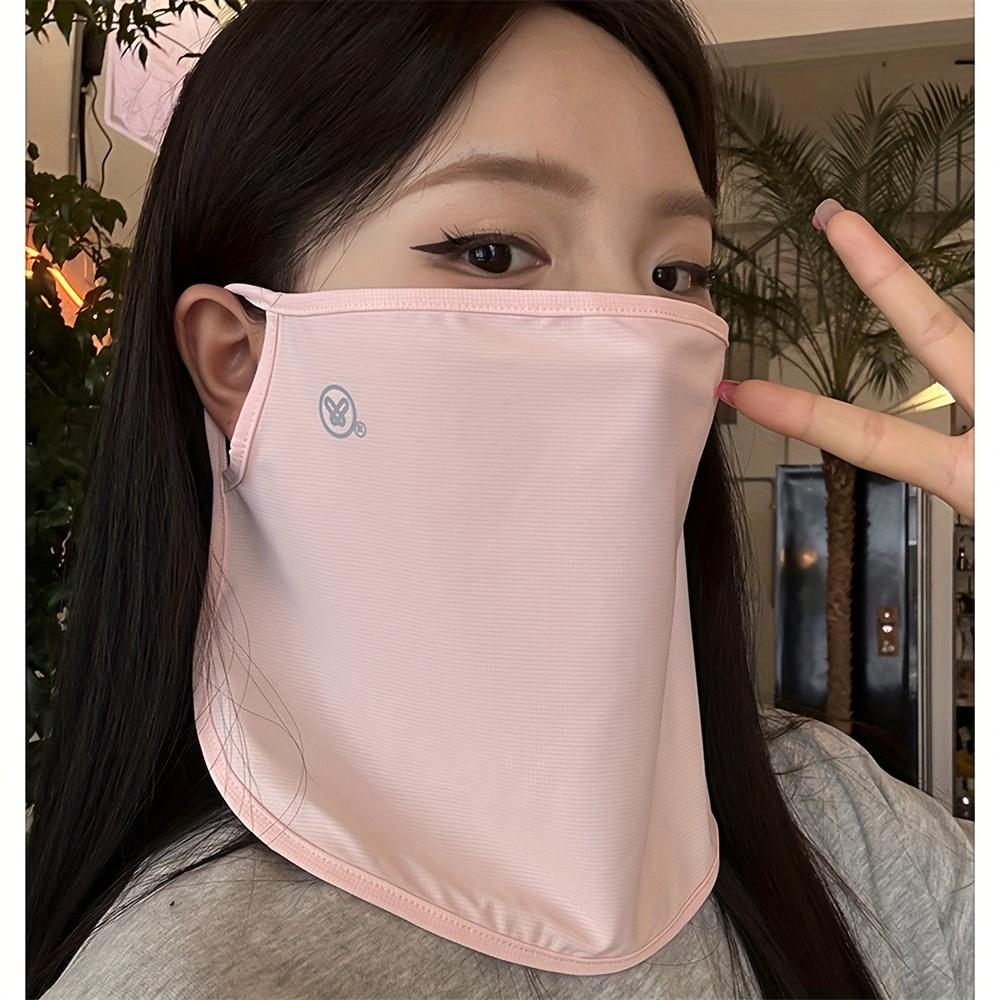 1PC Summer New Sunscreen Mask Women's Full Face UV Protection Ear Hanging Driving Mask Breathable Ice Silk Mask Holiday Gift