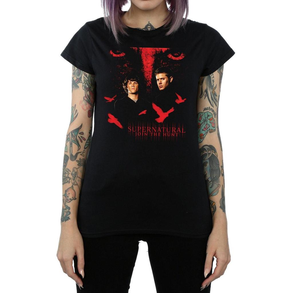 Supernatural Womens/Ladies Crow Eyes Cotton T-Shirt