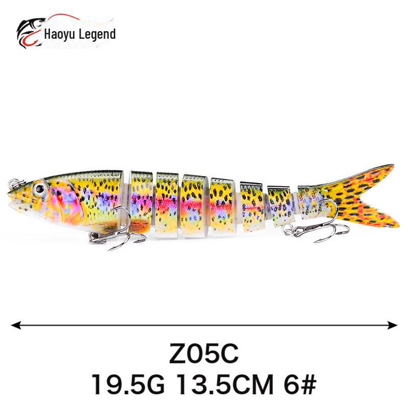 Многосекционная твердая приманка для пресноводной рыбы, 14 см, 8 секций, дальний заброс - популярная распродажа рыболовных снастей.