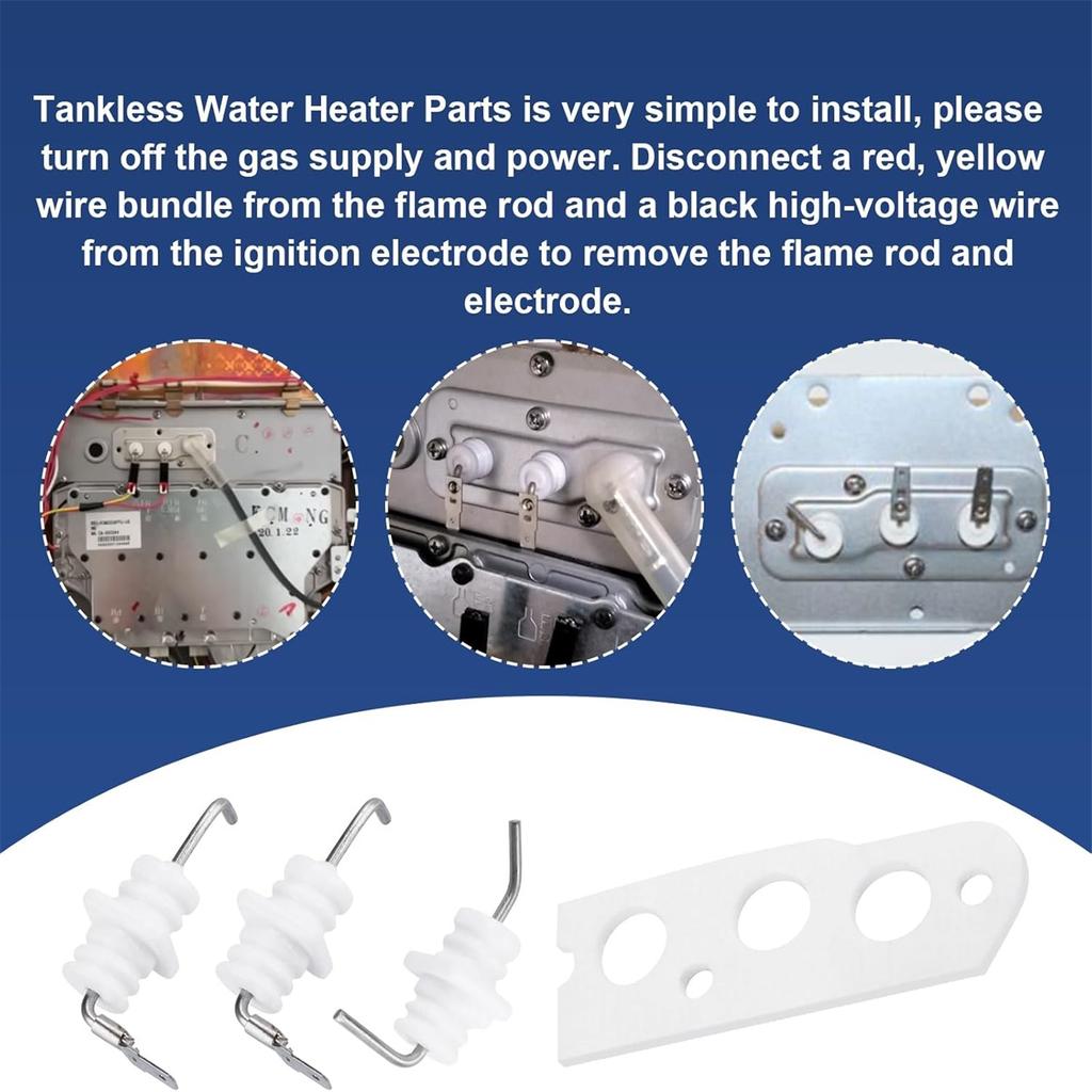 Простая установка Комплект электродов пламени Запасной комплект электродов зажигания Подходит для моделей водонагревателей