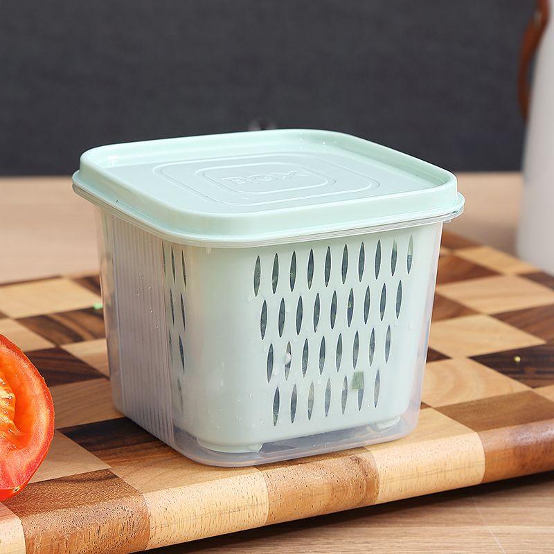 Контейнер для хранения продуктов питания для дома, лука, имбиря, чеснока, дренажные коробки с крышкой, органайзер для холодильника для фруктов, пищевая кухонная коробка