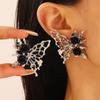 New European and American Dark Hollow Butterfly Rose Earrings with Cold Style Gothic Earrings