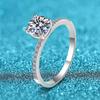 D Color 1ct Mossanite Ring for Women S925 Sterling Silver Plated White Gold Simulation Diamond Crown Wedding Band Jewelry