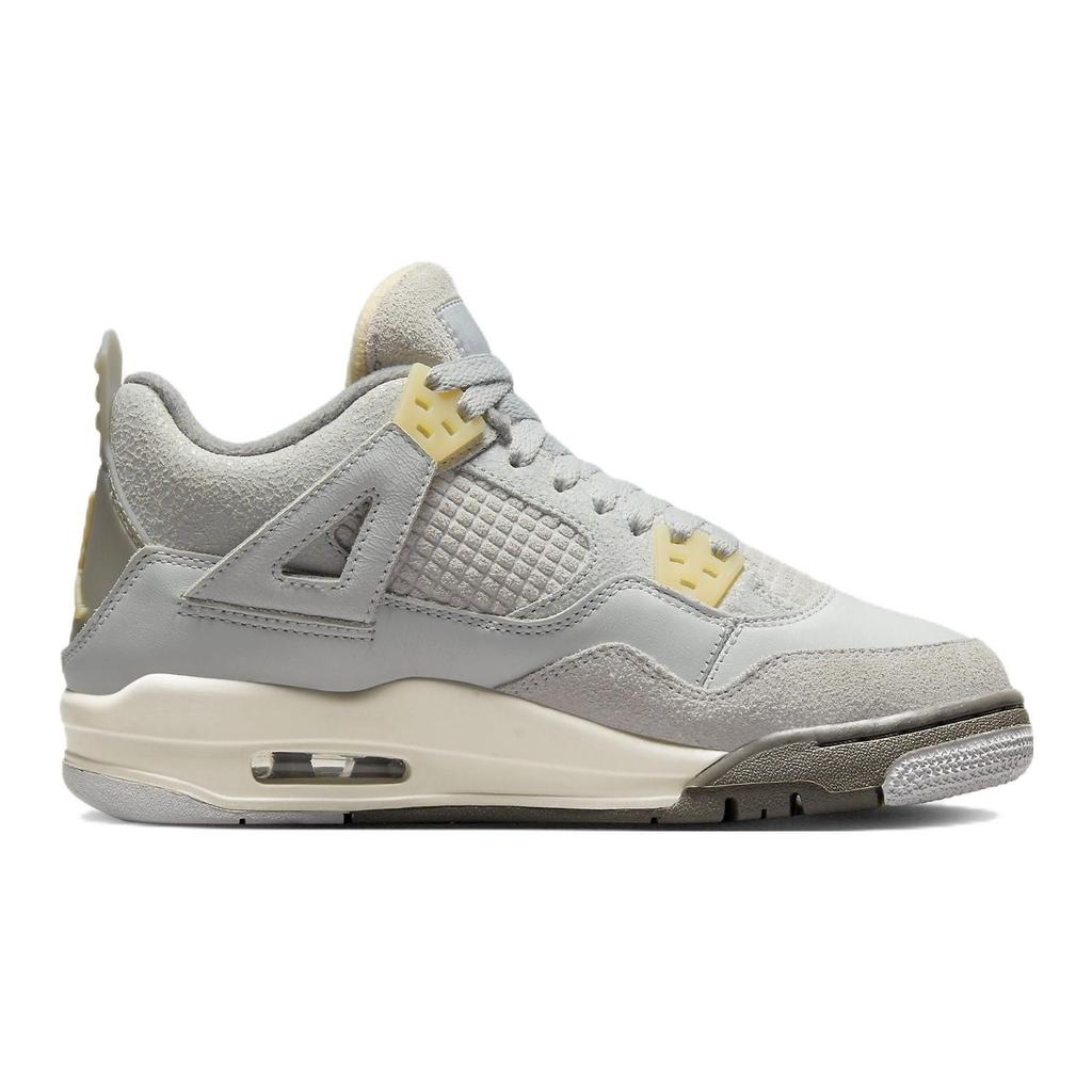 Детские кроссовки Air Jordan 4 Retro SE Craft GS Photon Dust серые бледно-ванильные с белым DV2262-021