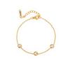 Stainless Steel 18K Gold Plated Multilayer Charm Bracelet Colorful CZ Beaded Stackable Bracelet Set for Women Fashion Jewelry