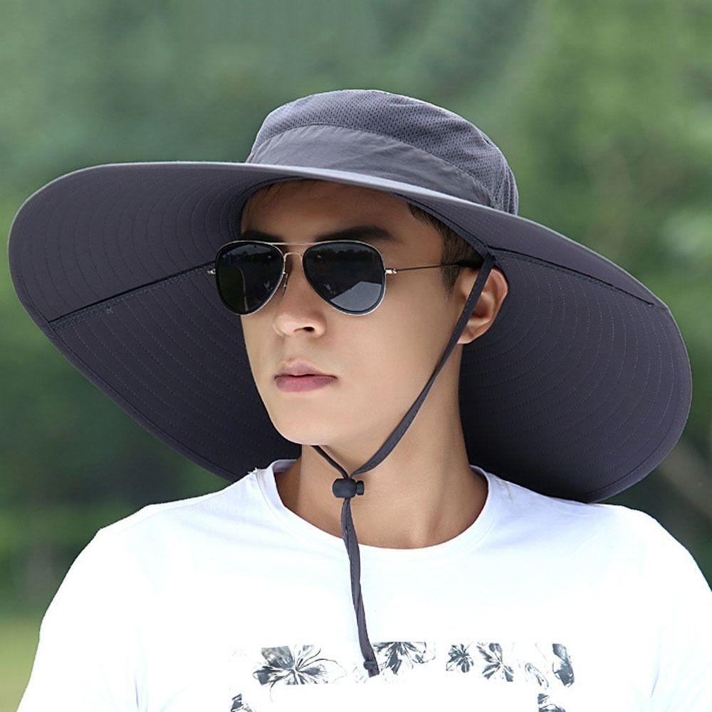 Wide Brim Folding Bucket Hat Nylon Hiking Cap Casual Sun Hat Mountaineering