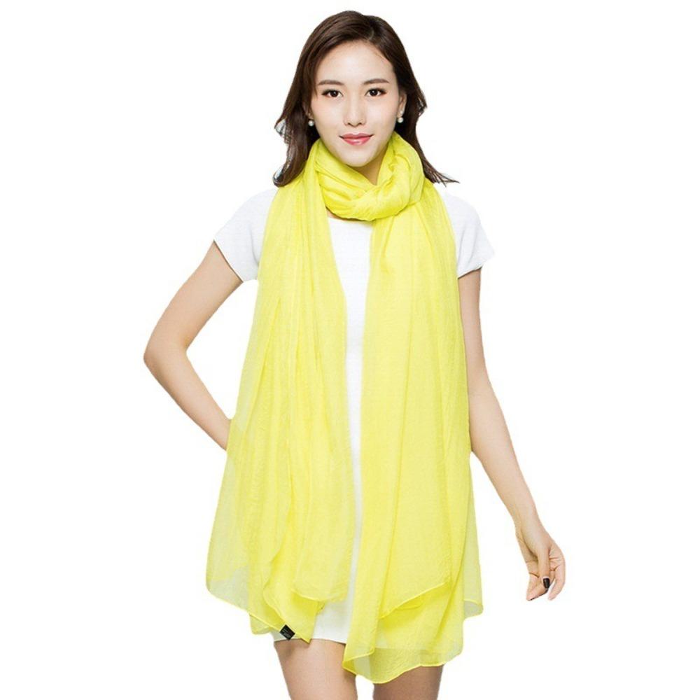 Solid Color Scarf Chiffon Fabric Beach Scarves New Headscarf  Gift
