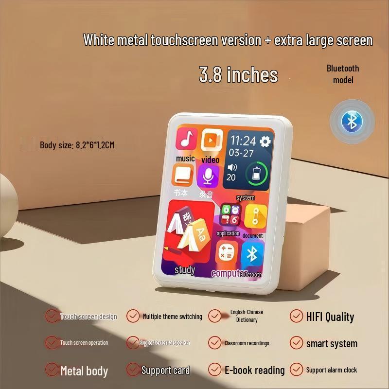 Portable Touchscreen Music & E-Book Player with Bluetooth Connectivity
