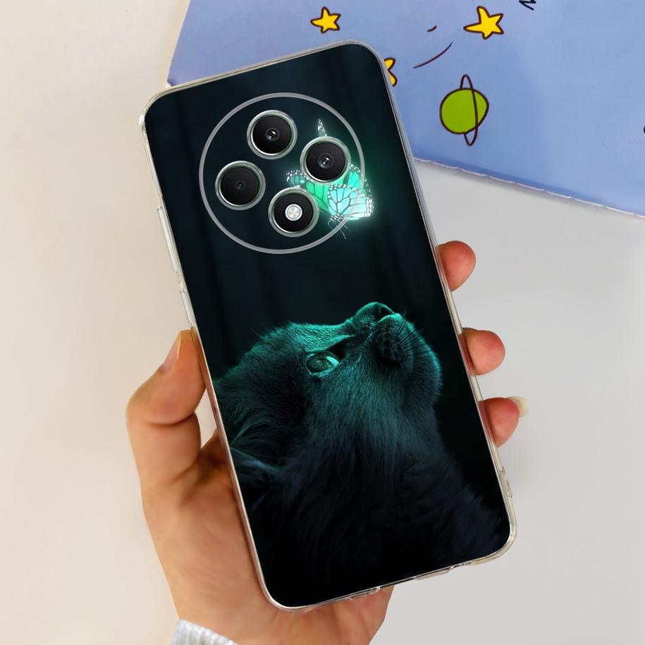 Чехол для Oppo Reno12 F CPH2637 Ударопрочный Чехол Милый Мультяшный Кот Мягкий Тонкий Прозрачный Чехлы для Телефона Для OPPO Reno 12F 4G CPH2687 Fundas
