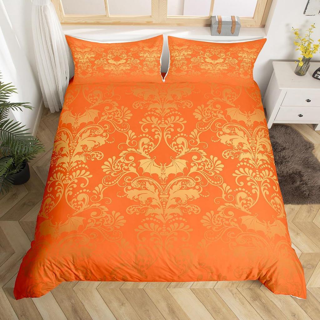 Black White And Brocade Luxury Pattern Duvet Cover Digital Printing Bedding Threepiece Set