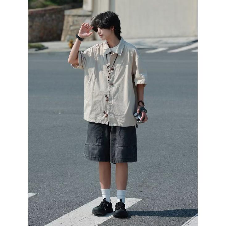 Футболка-поло с коротким рукавом и отложным воротником, мужская модная летняя футболка, корейская версия, облегающая, трендовая, универсальная футболка, топ