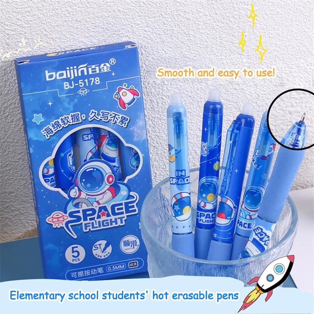 5 шт. мультяшный астронавт мягкая ручка стираемая ручка пресс нейтральная ручка милый вопрос ручка студент
