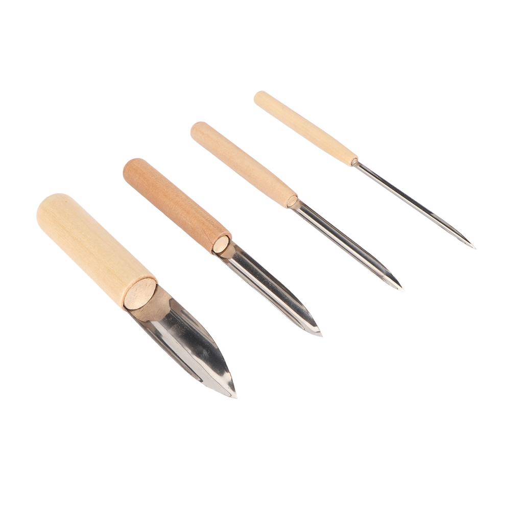 4 шт. Набор инструментов для резьбы по коже, нож для снятия фаски с деревянной ручкой
