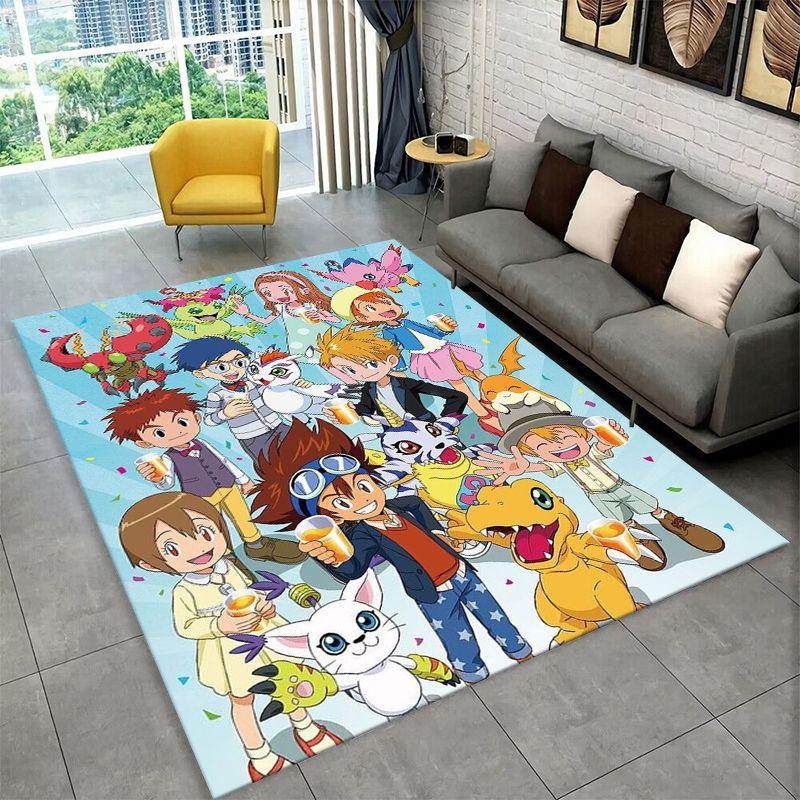 Ковер Digimon Adventure Angewomon Agumon Мультяшный Ковер для Спальни Гостиной Дивана Прихожей Декор Дома, Детский Ковер Нескользящий