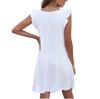 Fashion Women's Short Sleeve O Neck Solid Color Loose Casual Dress