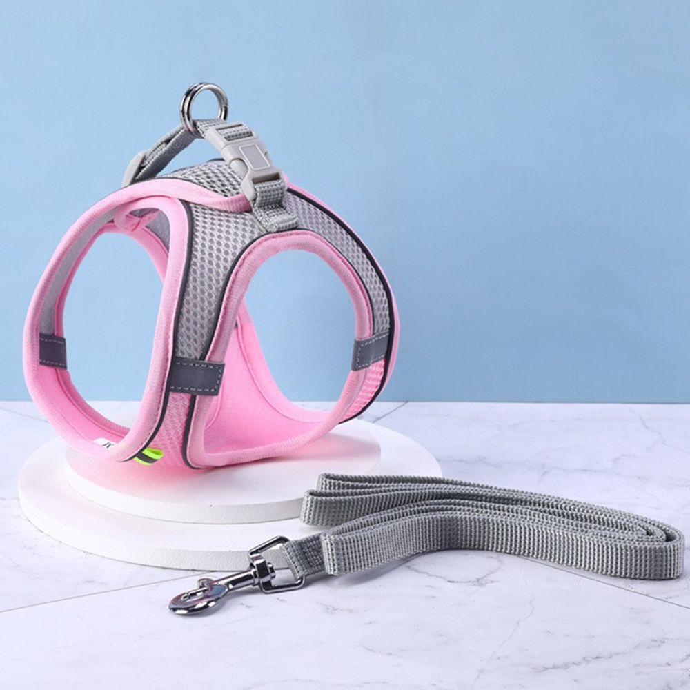 Удобный ошейник для чихуахуа, мопса, бульдога, нагрудный ремень, поводок для собаки, шлейка для питомца, светоотражающий