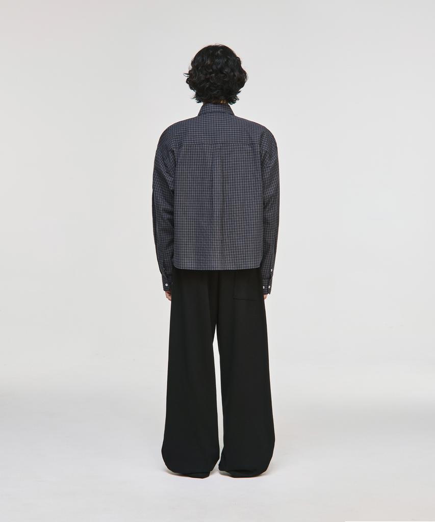 SIGNATURE Daily Crop Pocket Check Shirt [Charcoal]