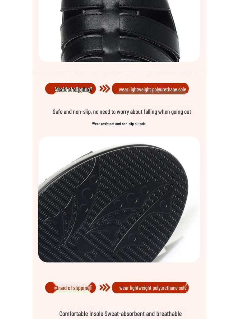 Женские летние 2025 года сандалии на высоком каблуке в римском стиле, с открытым носком, на платформе, кожаные