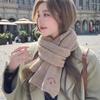 New Korean Style All-match Cute Cherry Scarf for Women In Autumn and Winter Student Couple Warm Embroidered Word Scarf All Match