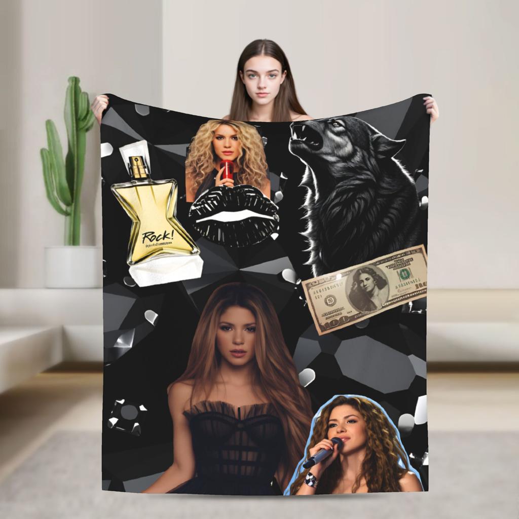 Shakira Blanket Singer Pop Soft Funny Plush Throw Blanket For Home Decor Travel Office Flannel Bedspread Bed Cover