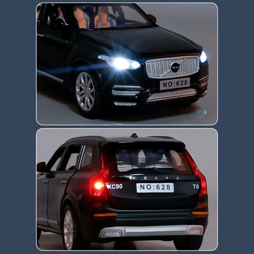 Литая под давлением модель автомобиля XC90, масштаб 1/32, игрушечный автомобиль с откатным механизмом со звуком и светом для детей, коллекция подарков для мальчиков и девочек