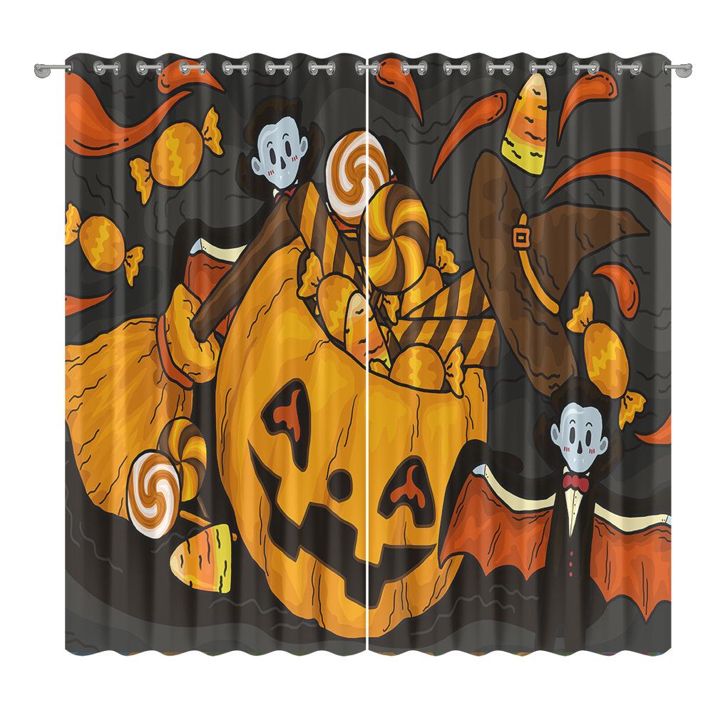 Halloween Curtain Cloth Bedroom Living Room Balcony Blackout Curtain Office Hotel Insulation Curtain
