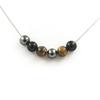 Stones and Minerals. Tiger Eye + Hematite + Black Agate 8 Mm Pearl Necklace. Chain Necklace for Women, Men. Custom Size